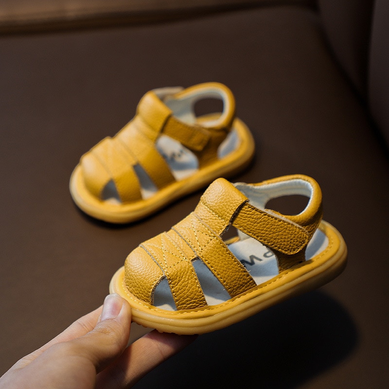 Baby Girls Boys Summer Sandals Infant Anti collision Toddler Shoes Soft Bottom Genuine Leather Kids Children 3
