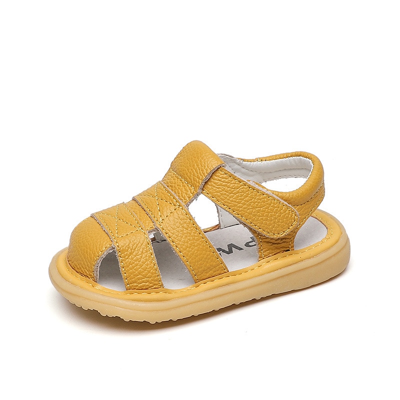 Baby Girls Boys Summer Sandals Infant Anti collision Toddler Shoes Soft Bottom Genuine Leather Kids Children 4