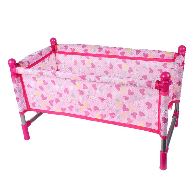 Baby Nursery Room Furniture Decor ABS Doll Crib Bed Kids Fun Play Toy Gift