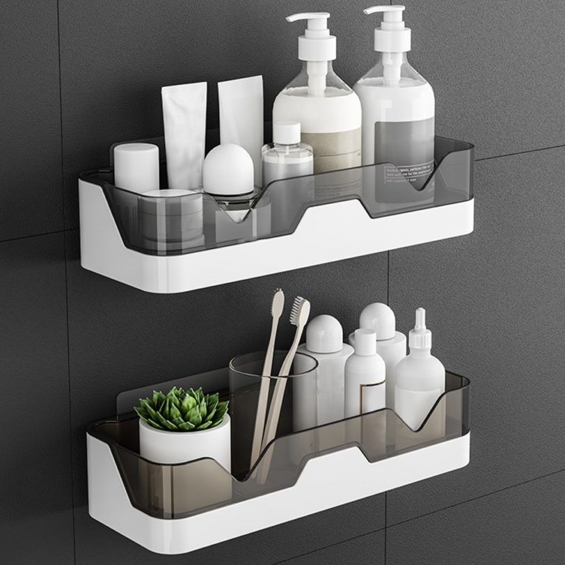 Bathroom Shelf WC Shampoo Holder Shower Shelves Wall Mount Kitchen Storage Basket Makeup Home Organizer Bathroom