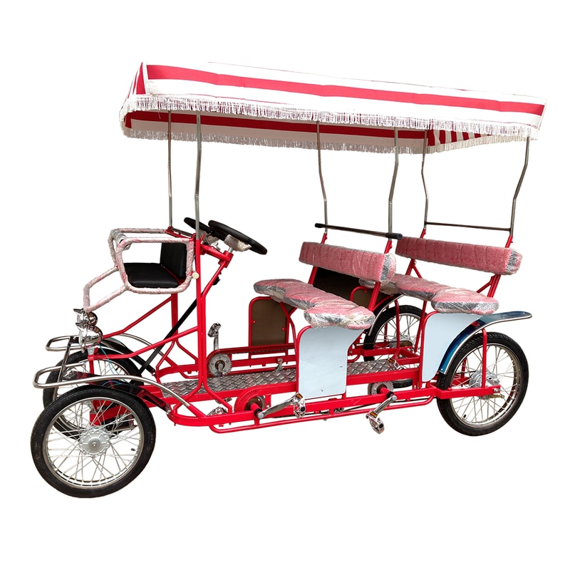 Best selling Park Sightseeing 4 Person Surrey Bike Cycles Family Fun Pedal Four Person Tandem Beach