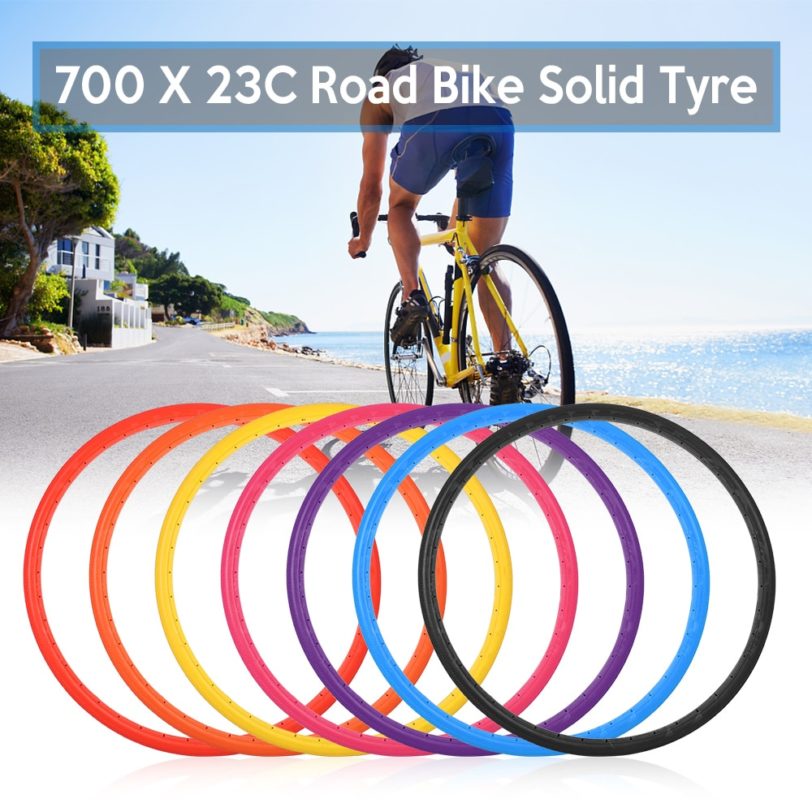 Bike Solid Tire 700x23C Road Bike Cycling Tubeless Tyre Wheel Puncture-proof Free inflatable Bicycle Tires Bicycle Accessories