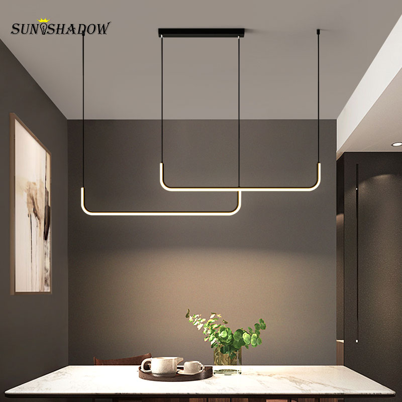 Black Gold Led Pendant Light Luminaires Modern Home Pendant Lamp for Living room Dining room Kitchen