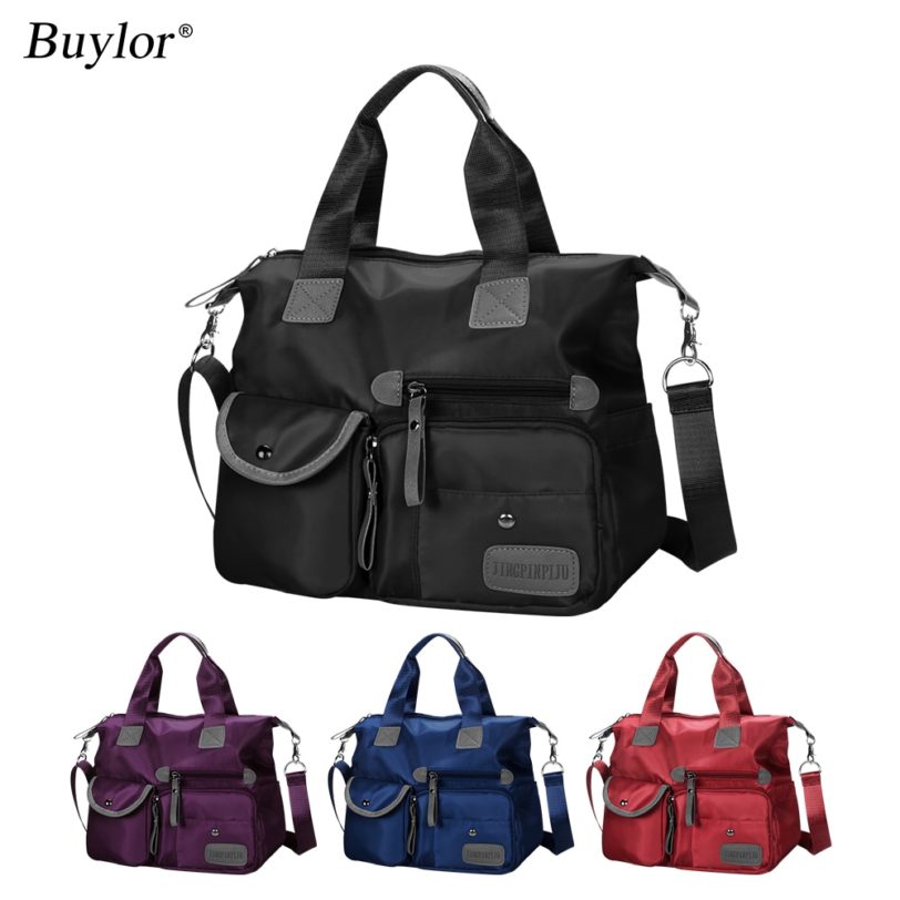 Buylor Handbags Nylon Shoulder Bag Women Waterproof Crossbody Bag Large Capacity Multifunctional Tote Travel Messenger