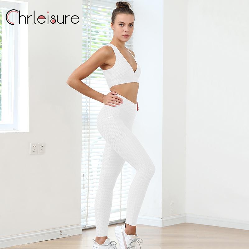 CHRLEISURE Anti Cellulite Yoga Pants Women Fitness with Pocket Pants High Waist Sport Elasticity Leggings Women 5