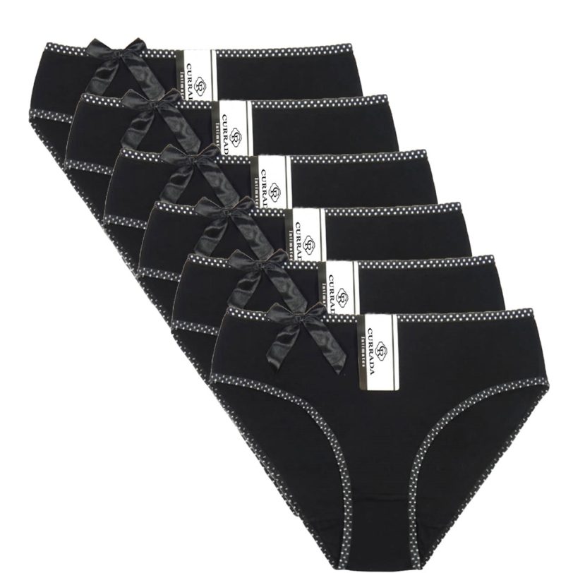 CURRADA 6pieces lot black panties plus size cotton underwear women briefs lingerie solid panty female intimate