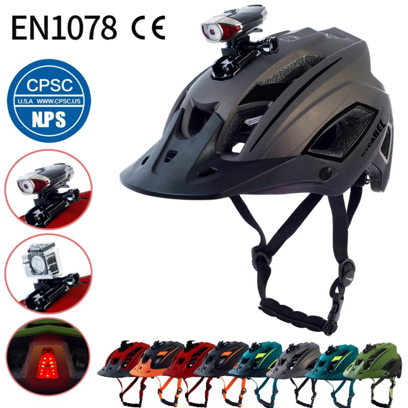 CYCABEL Bicycle Helmet LED Light Rechargeable Intergrally molded CPSC CE Cycling Helmet Mountain Road Sport Safe