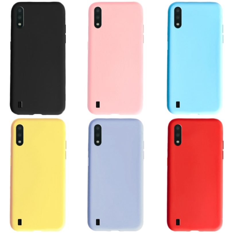 Candy Color Silicone Phone Case For samsung galaxy A01 A01 Core A02 M01 M02 A10 A10E A20 A20E M10 M20 Matte Soft TPU Back Cover