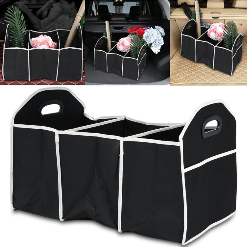 Car Trunk Organizer Folding Sturdy Robust Car Storage Box Car Boot Organiser Shopping Tidy Collapsible Space Saving Storage Box