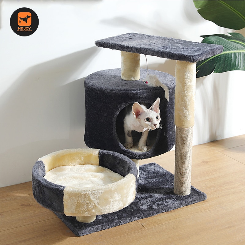 Cat Climbing Frame Tree Tower Scrtcher Scrapers Toys For Cats Kittens Scratching Post Pet Furniture Cat