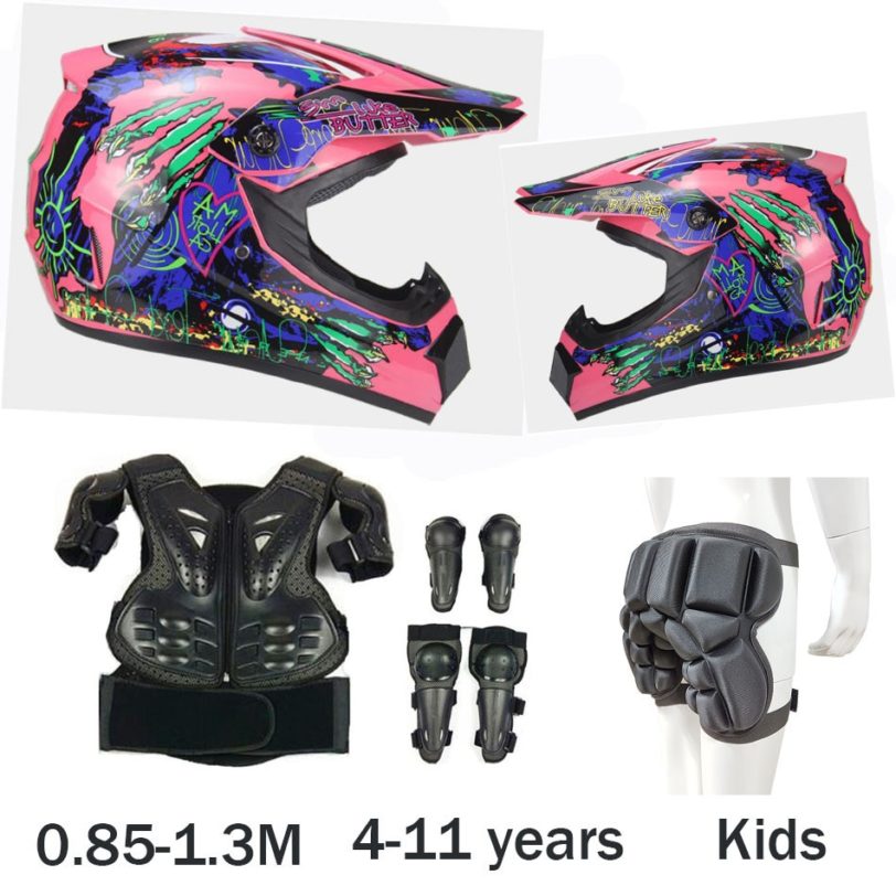 Child Baby Girls Sport Hard Shell Body Protect Armor Motocross Helmet DH MX MTB Vest armor Knee Elbow Guard Kids Protective gear