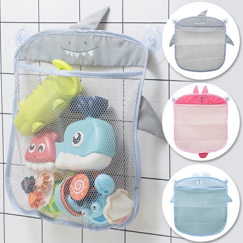 Children's Baby Bathroom Cartoon Mesh Hanging Bag Mesh Bag Suction Cup Design Bath Toy Animal Shape Busa Toy Storage Mesh Bag