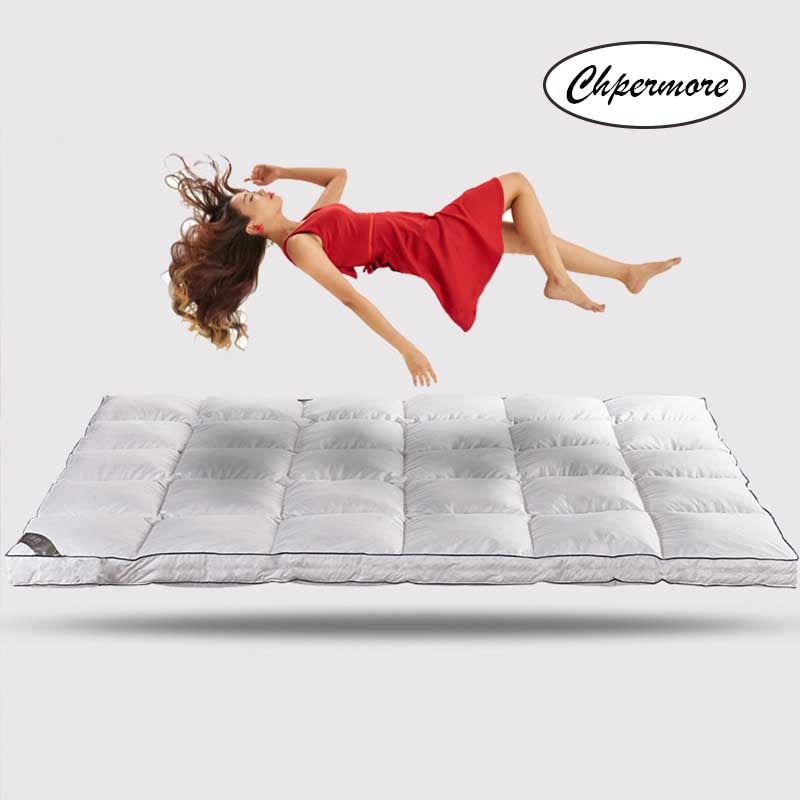 Chpermore 100 White goose down feather Mattress 10cm Five star hotel thickening Tatami Cotton Mattress Cover