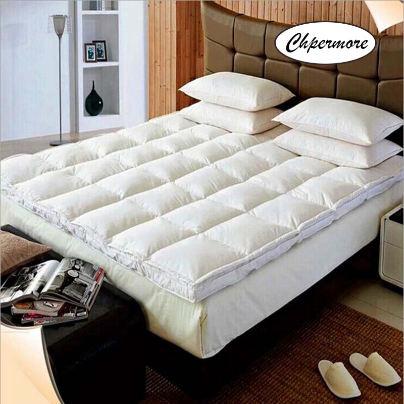 Chpermore Thicken Foldable 100 Goose feather Mattress Toppers Single double Tatami Family Bedspreads King Queen Twin
