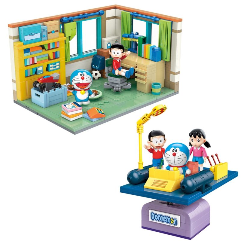 Classic Cartoon Anime Combination Doraemon Nobita's Room Time Machine Building Blocks Bricks Sets Kids Toys For Children Gift