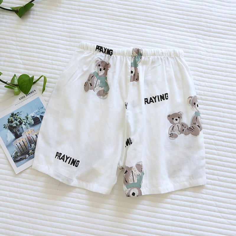 Comfortable Pajama Pants for Women Cotton Gauze Summer Cute Cotton Shorts Sleeping Pants Ladies Home Pants 4
