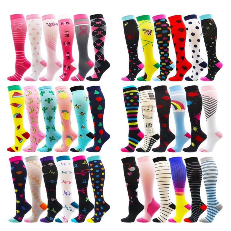 Compression Socks Women&Men Circulation Cycling Running Nursing Hiking Travel Recovery Varicose Veins Sports Socks