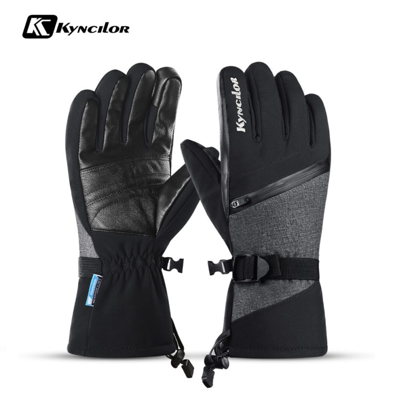 Cool Winter Men Women Ski Gloves Touch Screen Outdoor Sports Skiing Gloves Windproof Waterproof PU Resistance Cloth Snow