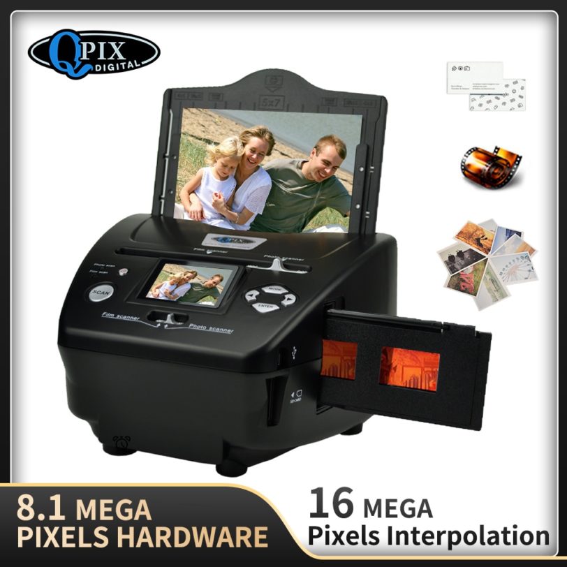 Digital Film & Photo Scanner 16MP Film Scanner 4 in 1 Scanner Converts 35mm 135 Slides & Negatives for Saving to Digital Files