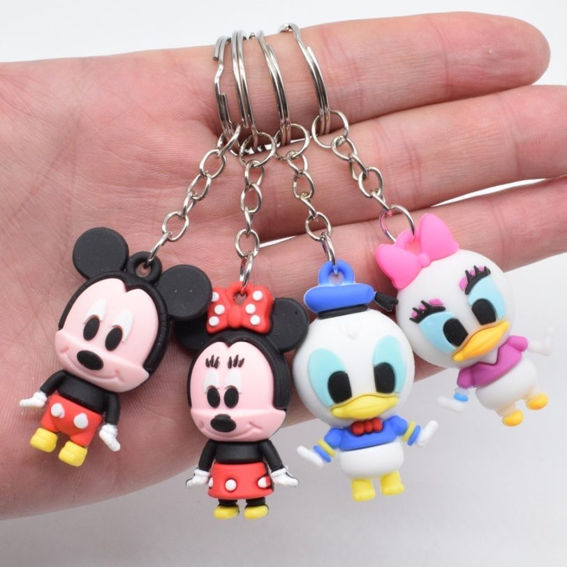 Disney Mickey Keychains Cute Cartoon Baby Boy Girl Key Ring Women Lovely Bag Key Chain Monster New Key Accessories