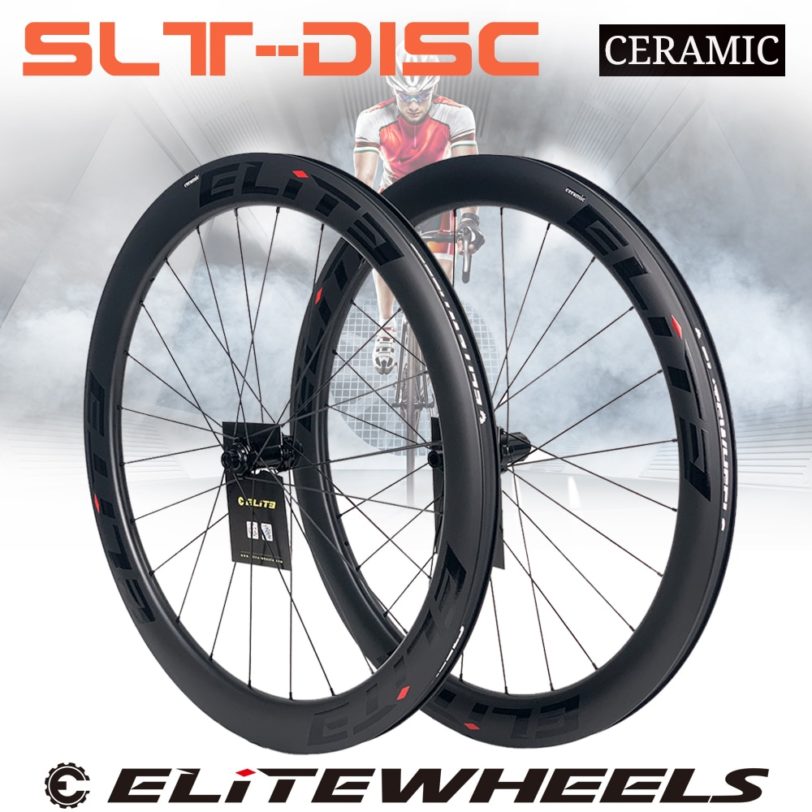 ELITEWHEELS SLT Road Disc Carbon Wheels Ceramic Bearing Center Lock Hub Cyclocross Wheelset Super Light Wing 20 Spoke Cycling