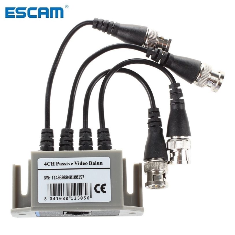 ESCAM 4-Channel Video Balun BNC UTP CAT5 Transmitter for CCTV/ Surveillance Camera Trend