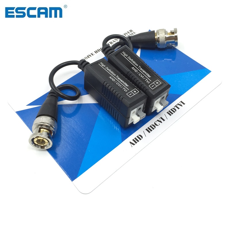 ESCAM HD CCTV Via Twisted Pairs Adapter 720P HD CVI TVI AHD Passive Video Balun Male