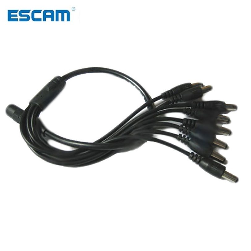 ESCAM Power Supply Cable DC 1 to 8 Power Splitter Adapter Cable for Security CCTV Camera