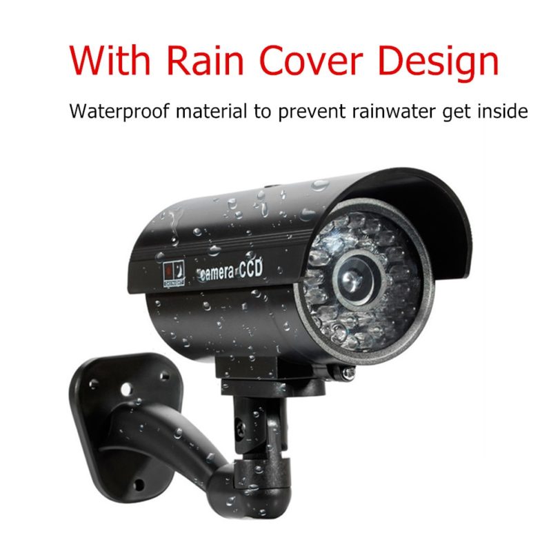 Fake Camera Dummy Waterproof Security CCTV Surveillance Camera With Flashing Red Led Light Outdoor Indoor - Image 3