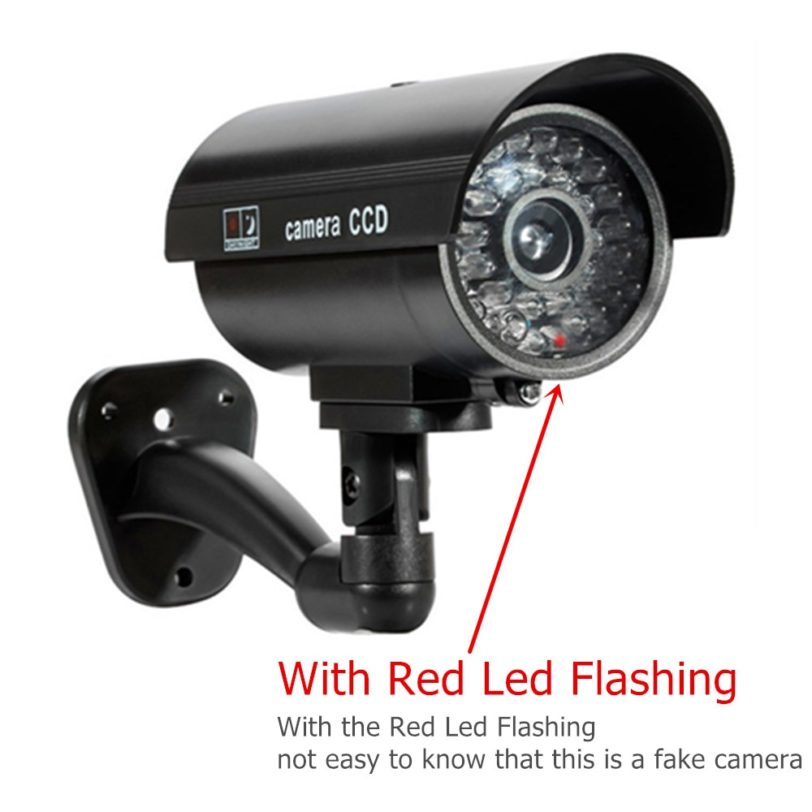 Fake Camera Dummy Waterproof Security CCTV Surveillance Camera With Flashing Red Led Light Outdoor Indoor - Image 2