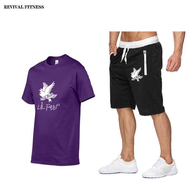 Fashion Lil.Peep Men's t-shirt Shorts Set Men Summer 2pc Tracksuit Short Sets Beach Male Casual Tee Shirts Set Sportswears S-XXL - Image 3