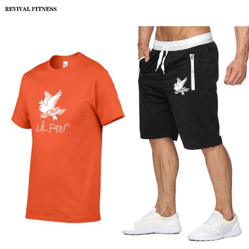 Fashion Lil.Peep Men's t-shirt Shorts Set Men Summer 2pc Tracksuit Short Sets Beach Male Casual Tee Shirts Set Sportswears S-XXL - Image 4