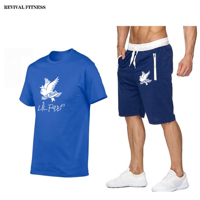 Fashion Lil.Peep Men's t-shirt Shorts Set Men Summer 2pc Tracksuit Short Sets Beach Male Casual Tee Shirts Set Sportswears S-XXL - Image 5