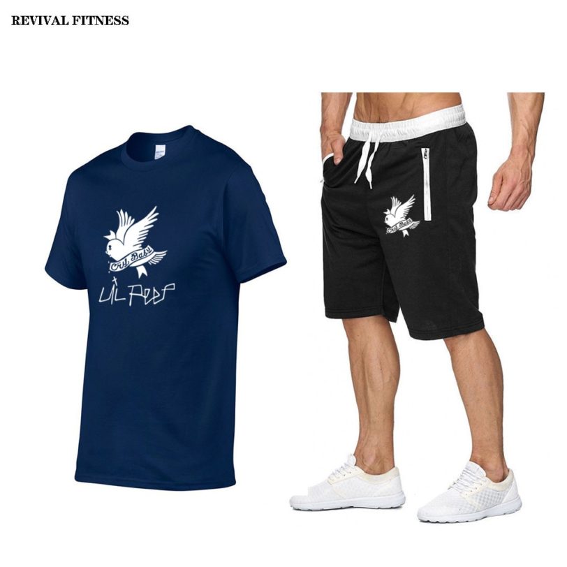 Fashion Lil.Peep Men's t-shirt Shorts Set Men Summer 2pc Tracksuit Short Sets Beach Male Casual Tee Shirts Set Sportswears S-XXL - Image 6