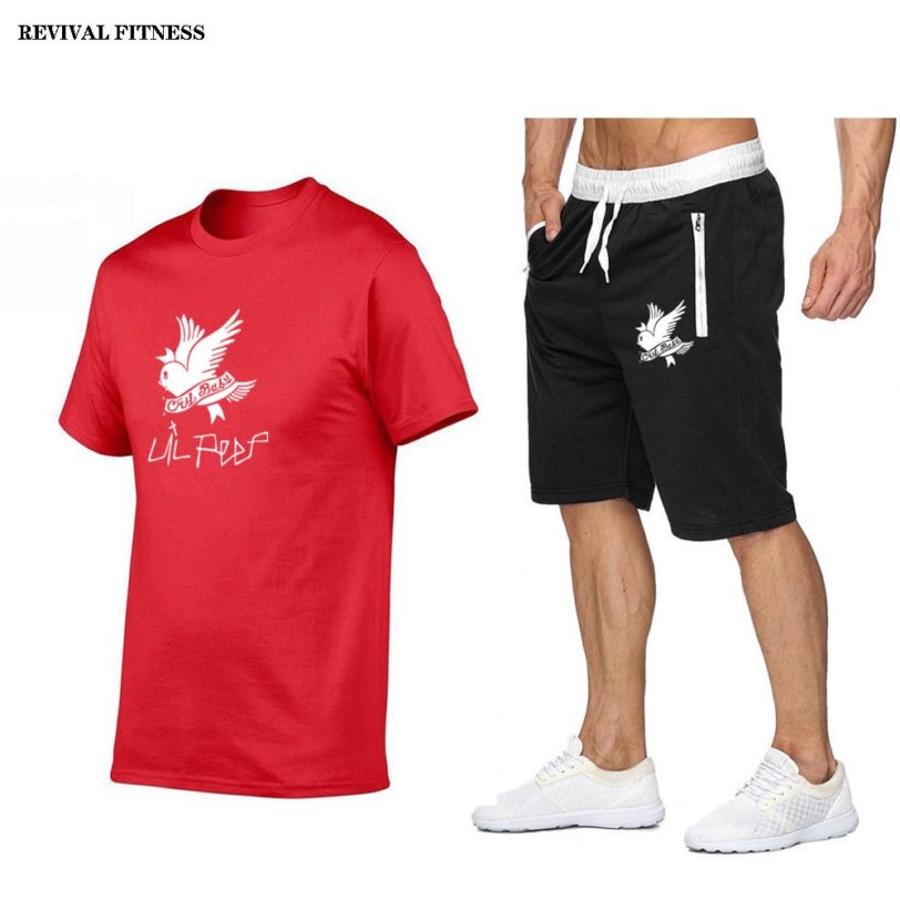 Fashion Lil.Peep Men's t-shirt Shorts Set Men Summer 2pc Tracksuit Short Sets Beach Male Casual Tee Shirts Set Sportswears S-XXL - Image 2