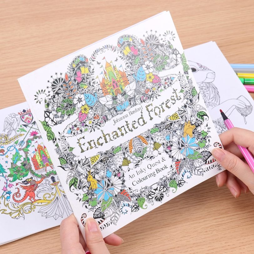 Fill Color Hand Painted Graffiti Coloring Books Ease the Pressure 24 Pages English Edition Enchanted Forest Office Painting Book - Image 6