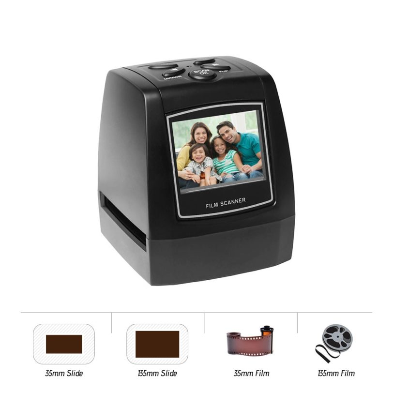 Film Scanner 35mm 135mm Slide Digital Film Converter Negative Photo Scanner with 512MB Built-in Memory Editing Software