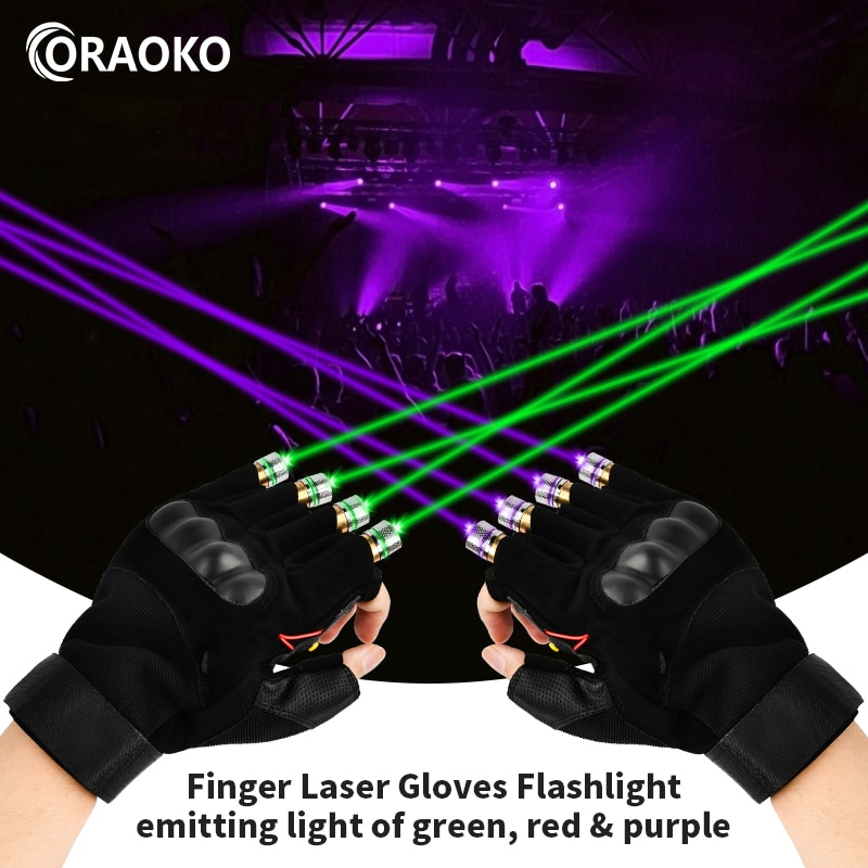 Finger Laser Gloves Stage Laser Light Flashlight DJ for Party Concert Clubbing Wedding Birthday Party Indoor