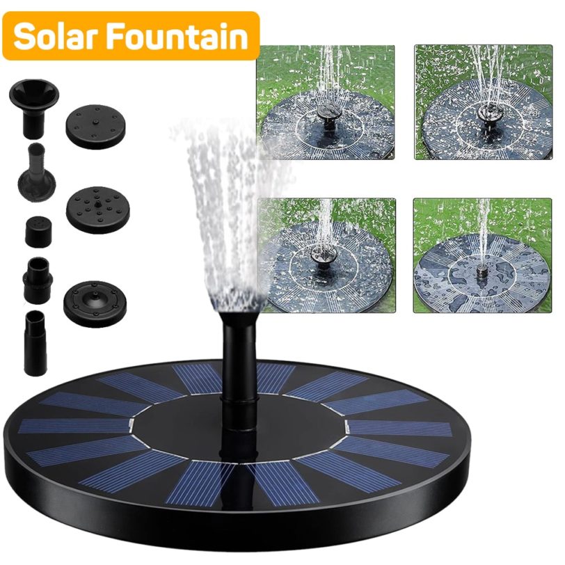 Floating Solar Fountain Garden Waterfall Fountain Pool Pond Bird Bath Solar Panel Powered Fountain Water Pump Garden Decoration