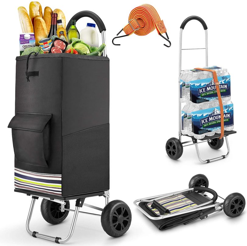 Foldable Shopping Trolley Cart On Silent Wheels Waterproof Shopping Bag Woman Market Shopping