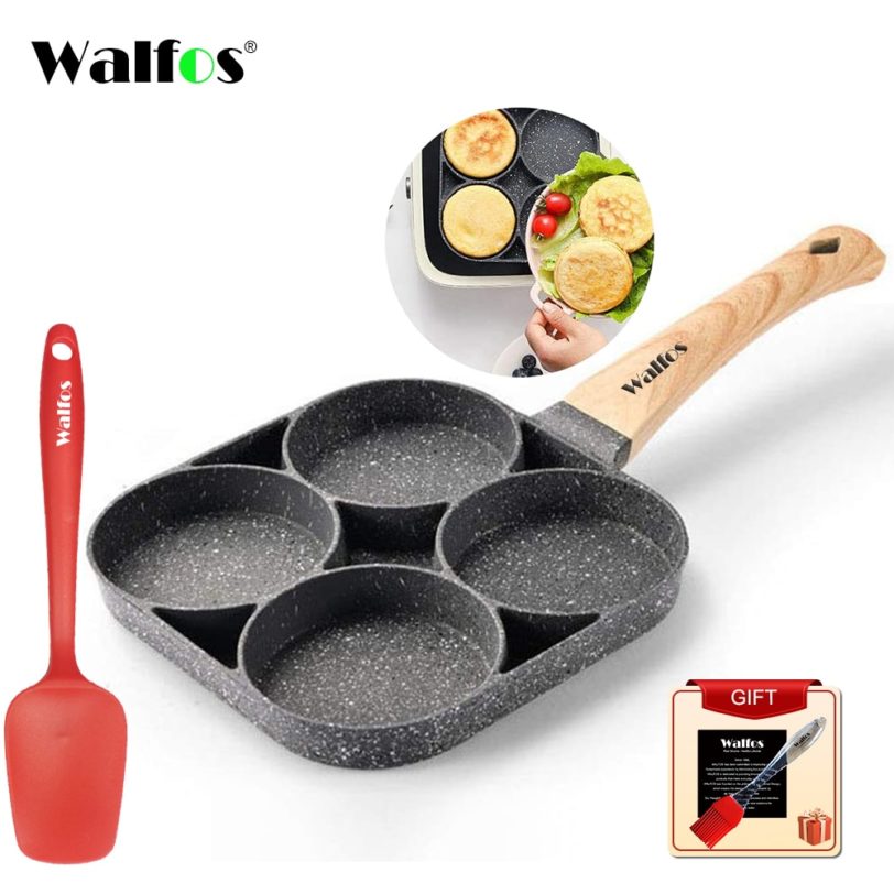 Four-Hole Frying Pot Pan Thickened Omelet Pan Non-Stick Egg Pancake Steak Pan Cooking Egg Ham Pans Breakfast Maker Cookware