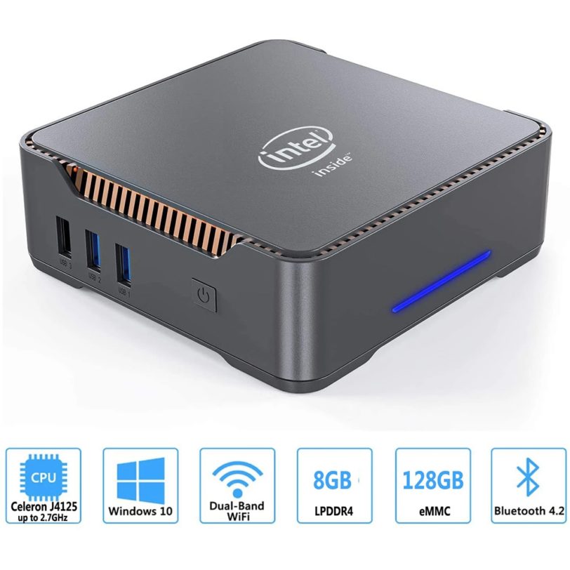 GK3V Gemini Intel J4125 Quad Core Mini PC DDR4 8GB 128GB/256GB SSD Windows 10 Dual WIFI 1000M LAN 4K WIN10 Gaming Mini Computer