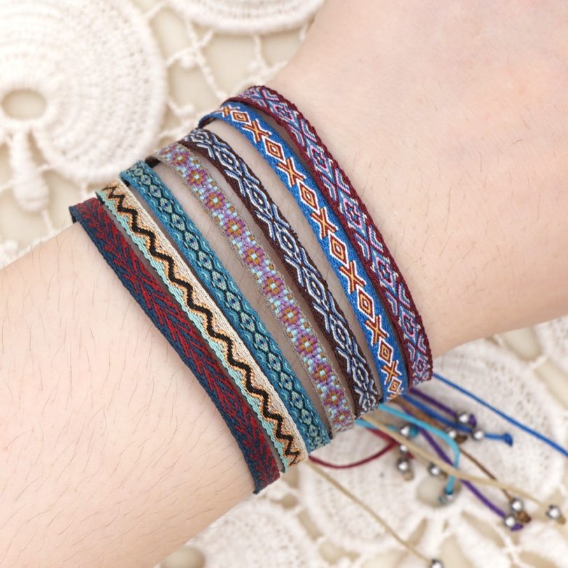 Go2Boho New Boho Handmade Braided Bracelets For Women Pattern Friendship Rope Bracelet Vintage Colombia Weave Jewelry Textile