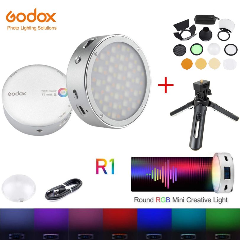 Godox R1 RGB Ring Light Mini Creative Light Built in Magent Led for Viedo Smartphone Photo Camera Photography Lighting