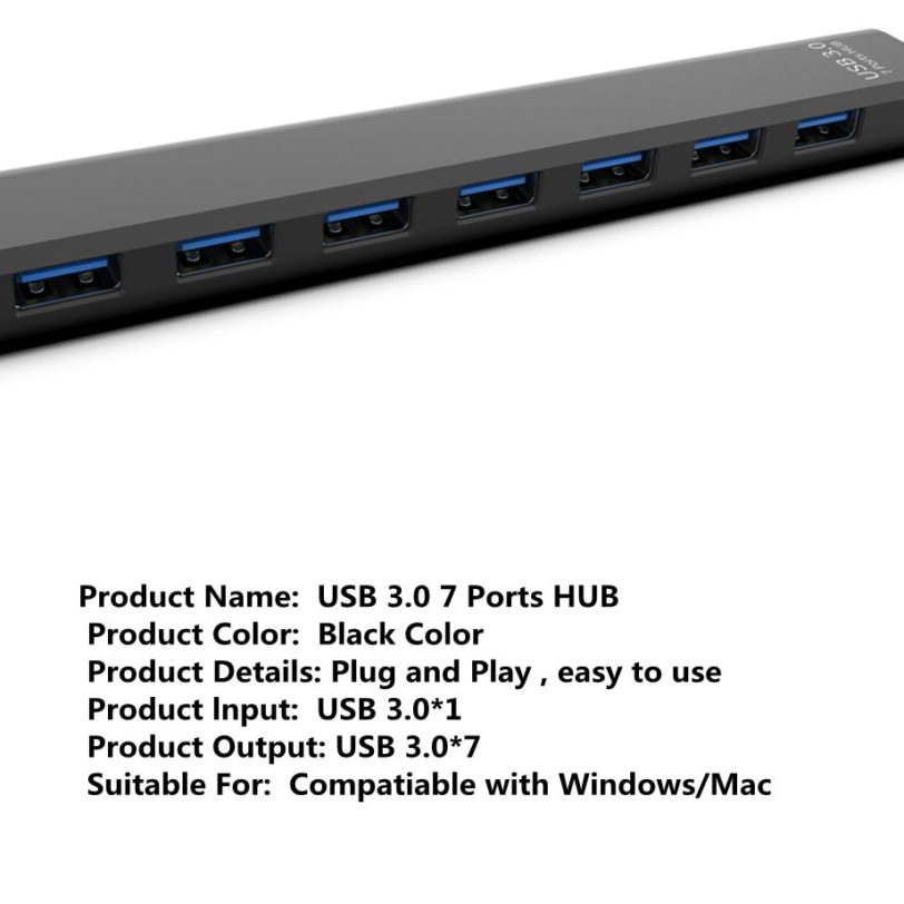 Grwibeou USB 3.0 7 Port 3.0 HUB Multi USB 3.0 Hub USB Splitter High Speed All In One For PC Computer MP3 Accessories USB 3.0 HUB - Image 2