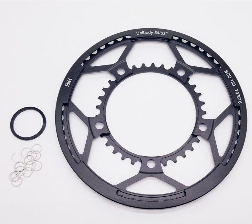 H&H 54/33T Chain-Guard Intergrated Chainring for Brompton Folding Bike Bicycle Parts