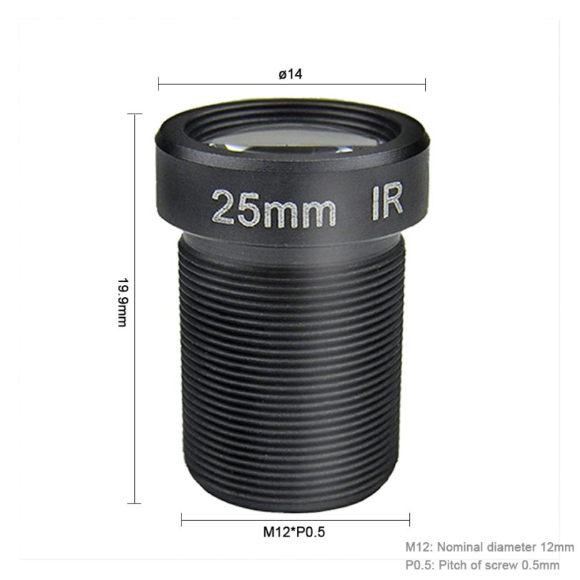 HD 5.0Megapixel 25mm M12 CCTV Lens 1/2" For HD CCTV Camera Lens ip camera lens F2.4 Long Viewing Distance Upto 50m - Image 5