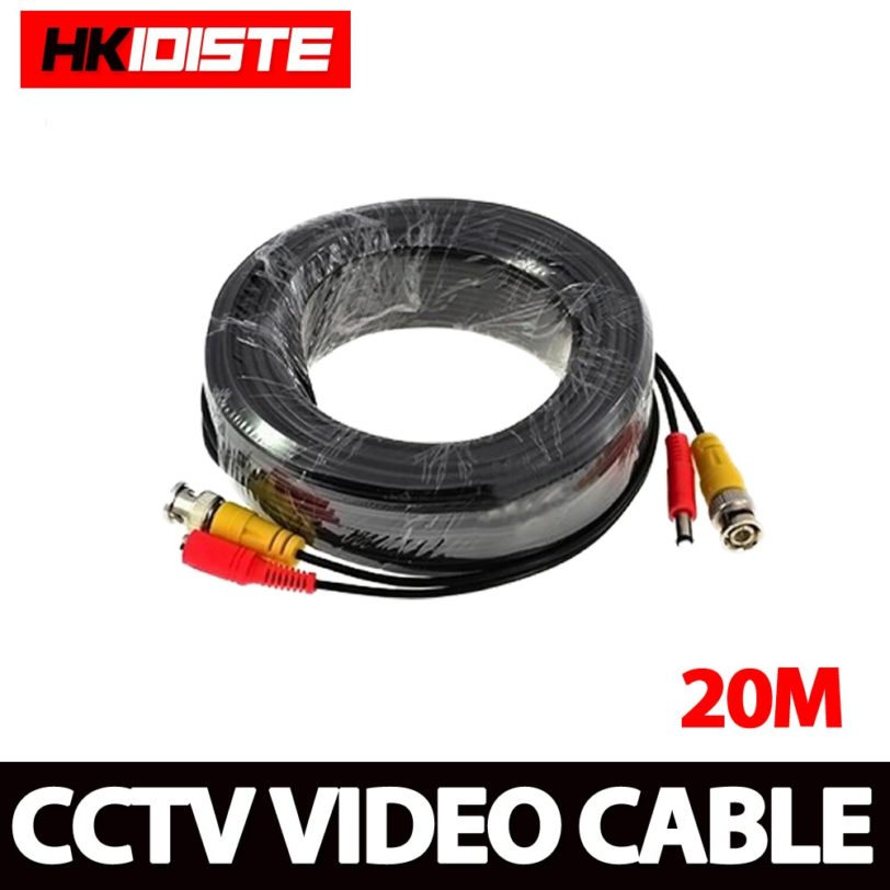 HKIXDISTE 65ft(20m) BNC Video Power Siamese Cable for Surveillance CCTV Camera Accessories DVR Kit