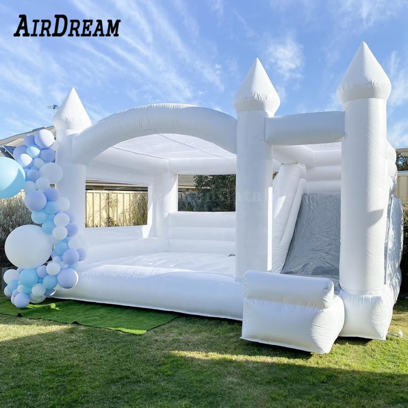 High quality Inflatable Jump House Wedding Bouncy Castle with ball pit With Slide Combo Inflatable white Bounce House Combine