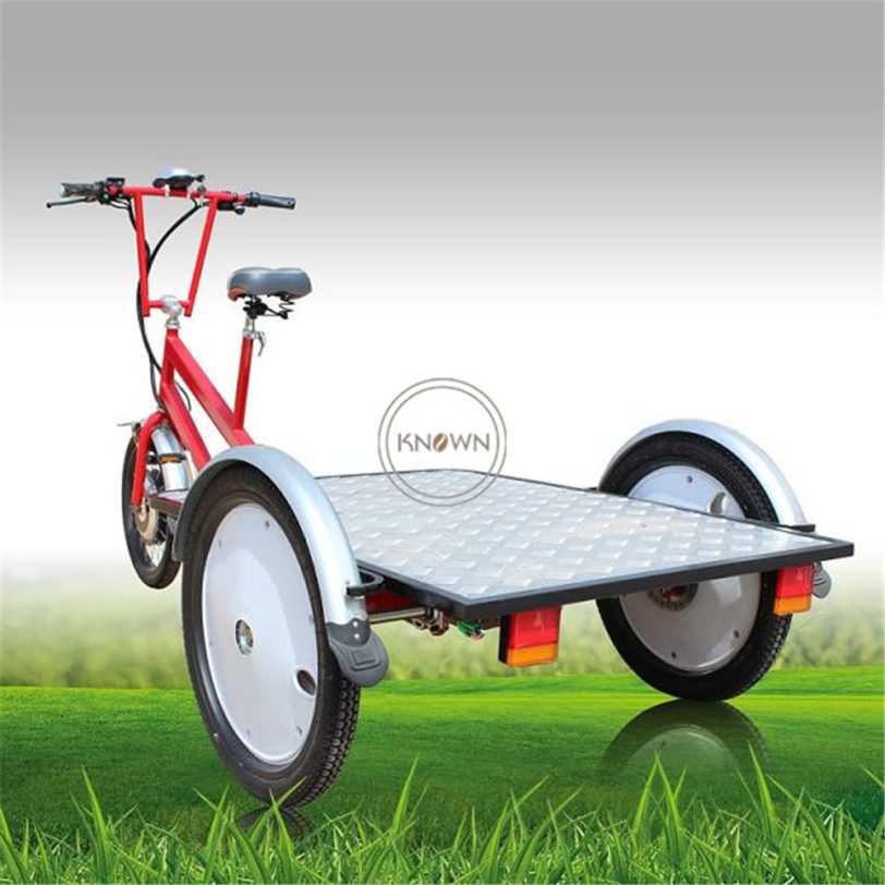 Hot Selling Cargo Bike Outdoor Mobile Electric Adult Flat Cargo Freight Tricycle Three Wheel Bicycle for